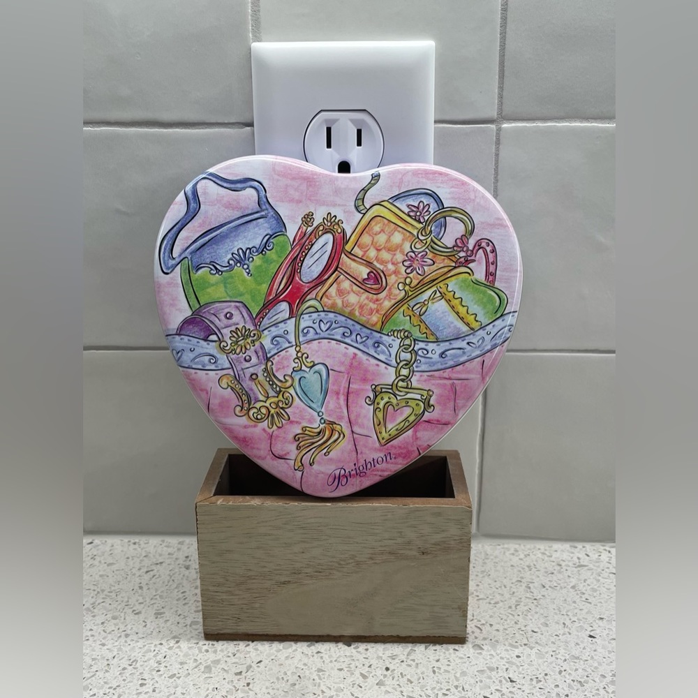 Large Vintage Brighton 💜💗 Jewelry Tin 💗💜